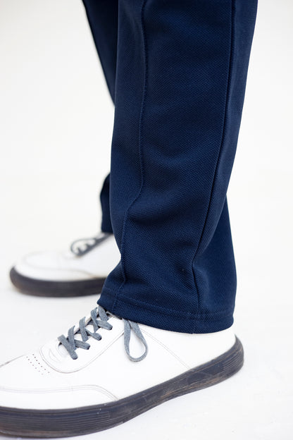 FX Relaxed Fit Pleated Trousers For Men-2599-Navy