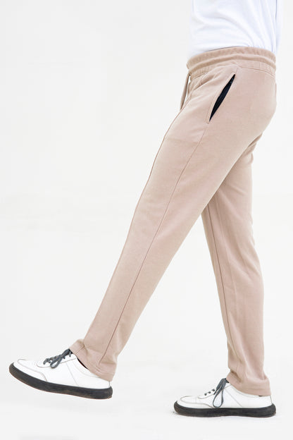 FX Relaxed Fit Pleated Trousers For Men-2599-Beige