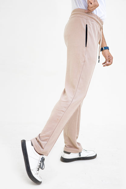 FX Relaxed Fit Pleated Trousers For Men-2599-Beige