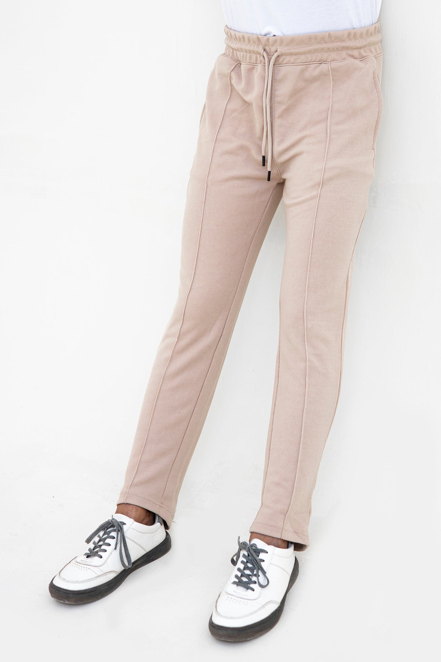 FX Relaxed Fit Pleated Trousers For Men-2599-Beige