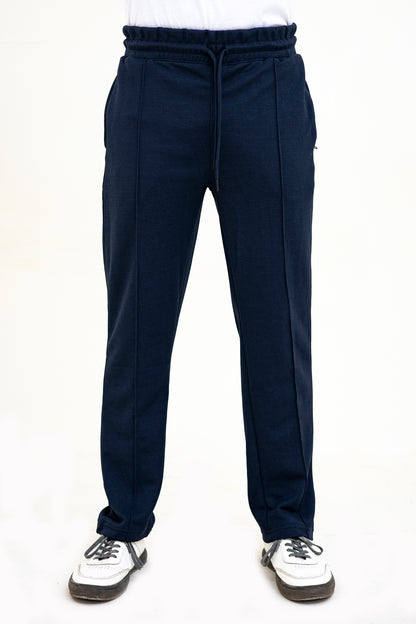 FX Relaxed Fit Pleated Trousers For Men-2599-Navy