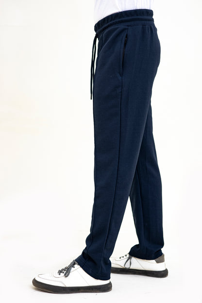 FX Relaxed Fit Pleated Trousers For Men-2599-Navy