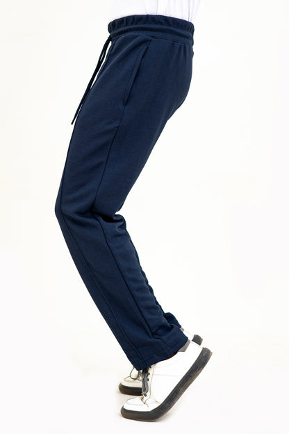 FX Relaxed Fit Pleated Trousers For Men-2599-Navy