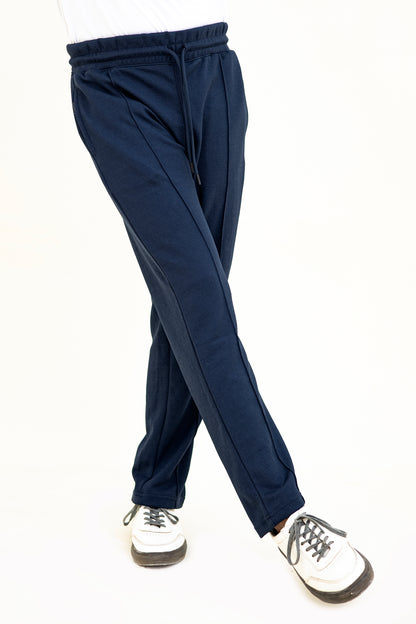 FX Relaxed Fit Pleated Trousers For Men-2599-Navy