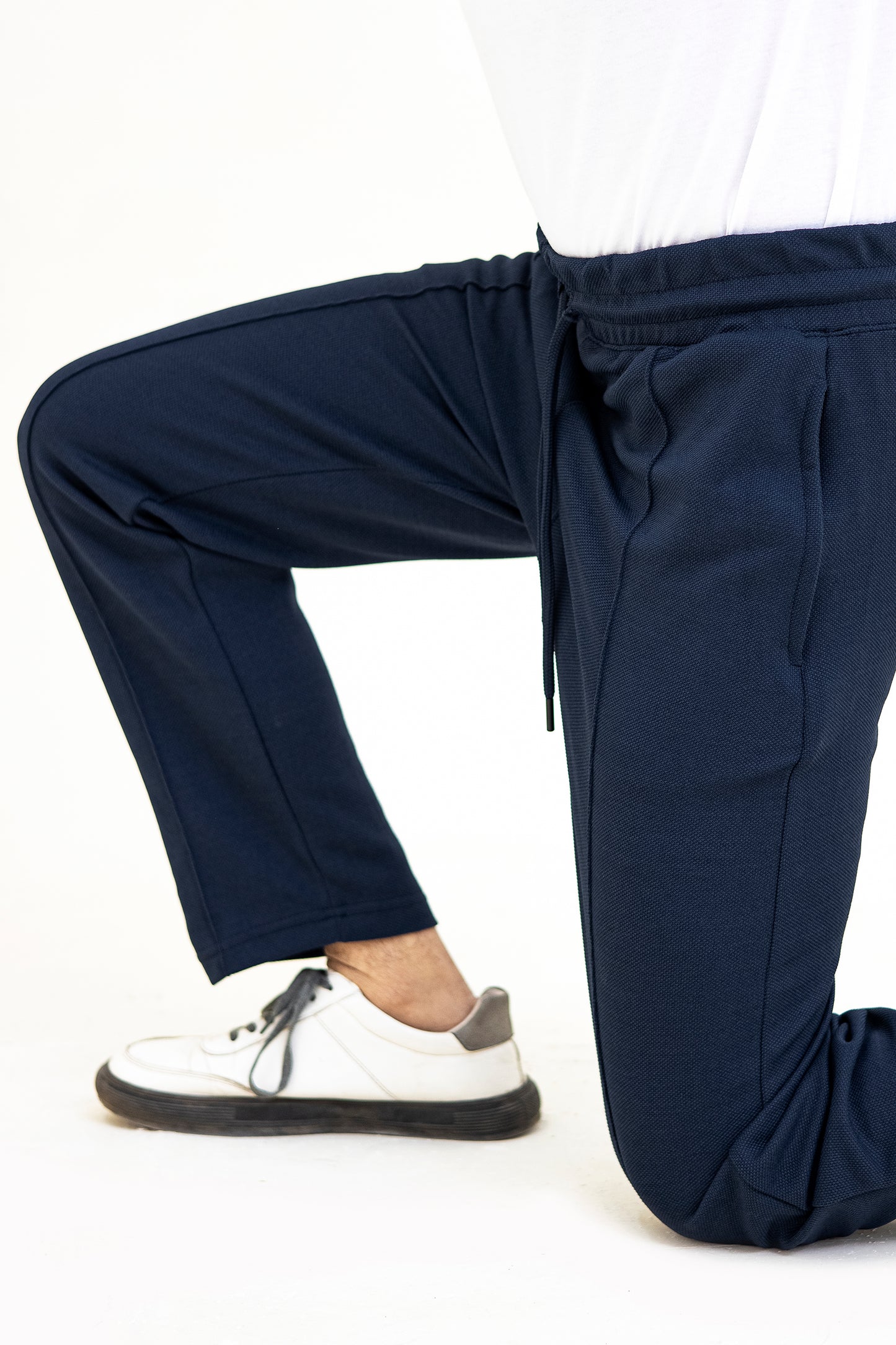 FX Relaxed Fit Pleated Trousers For Men-2599-Navy