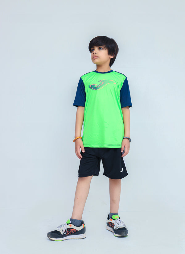 Joma Hurricane Summer Polyester T-shirt For Boys-KTST-2196Green Navy