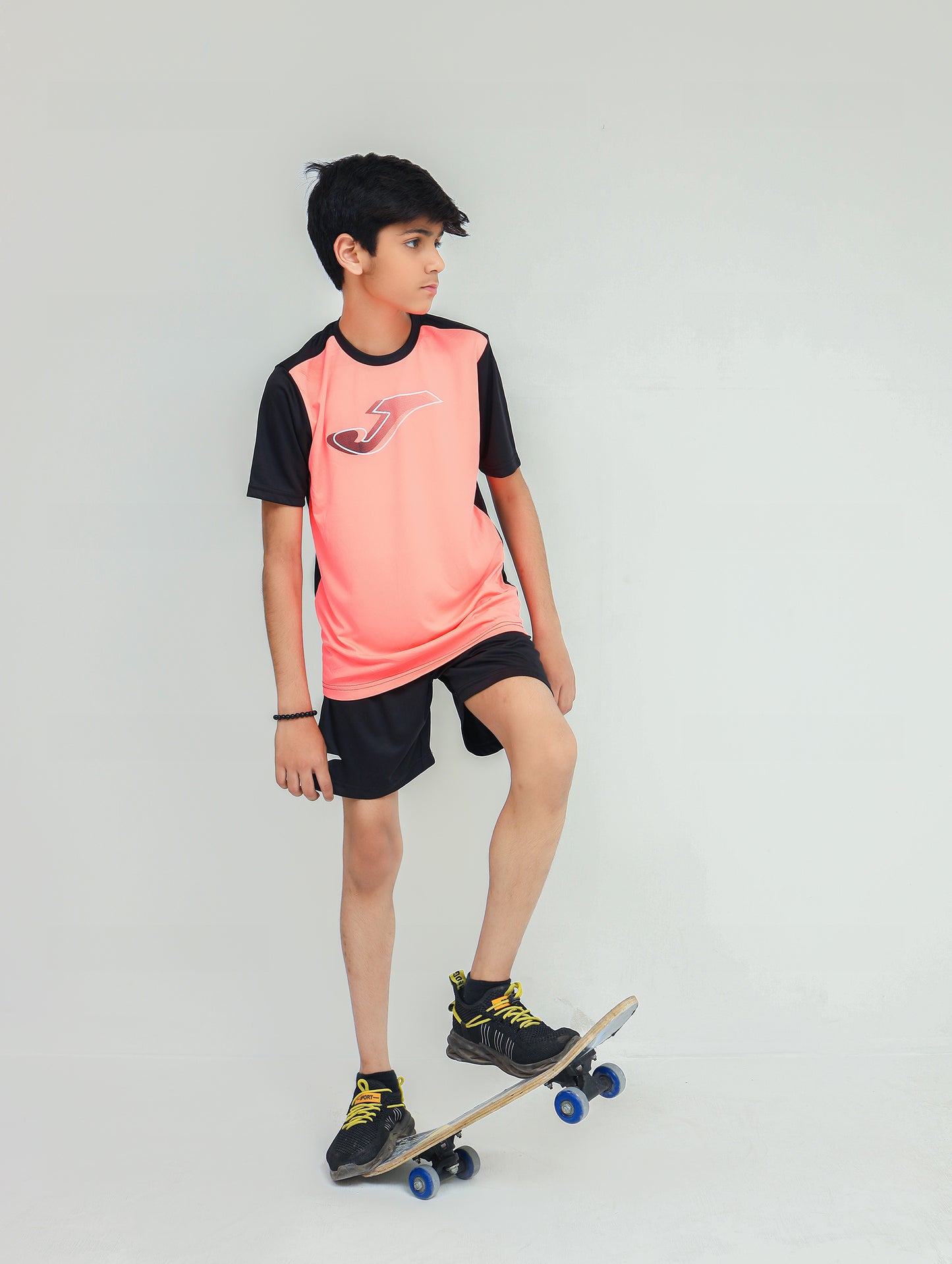 Joma Hurricane Summer Polyester T-shirt For kids-KTST-2196Pink Black