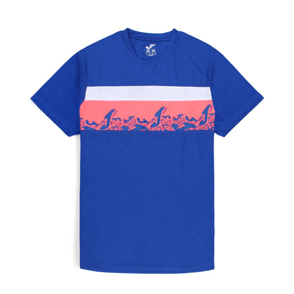 Joma Polyester Cyclone T-shirt For Boys-KTST-2192Royal Pink