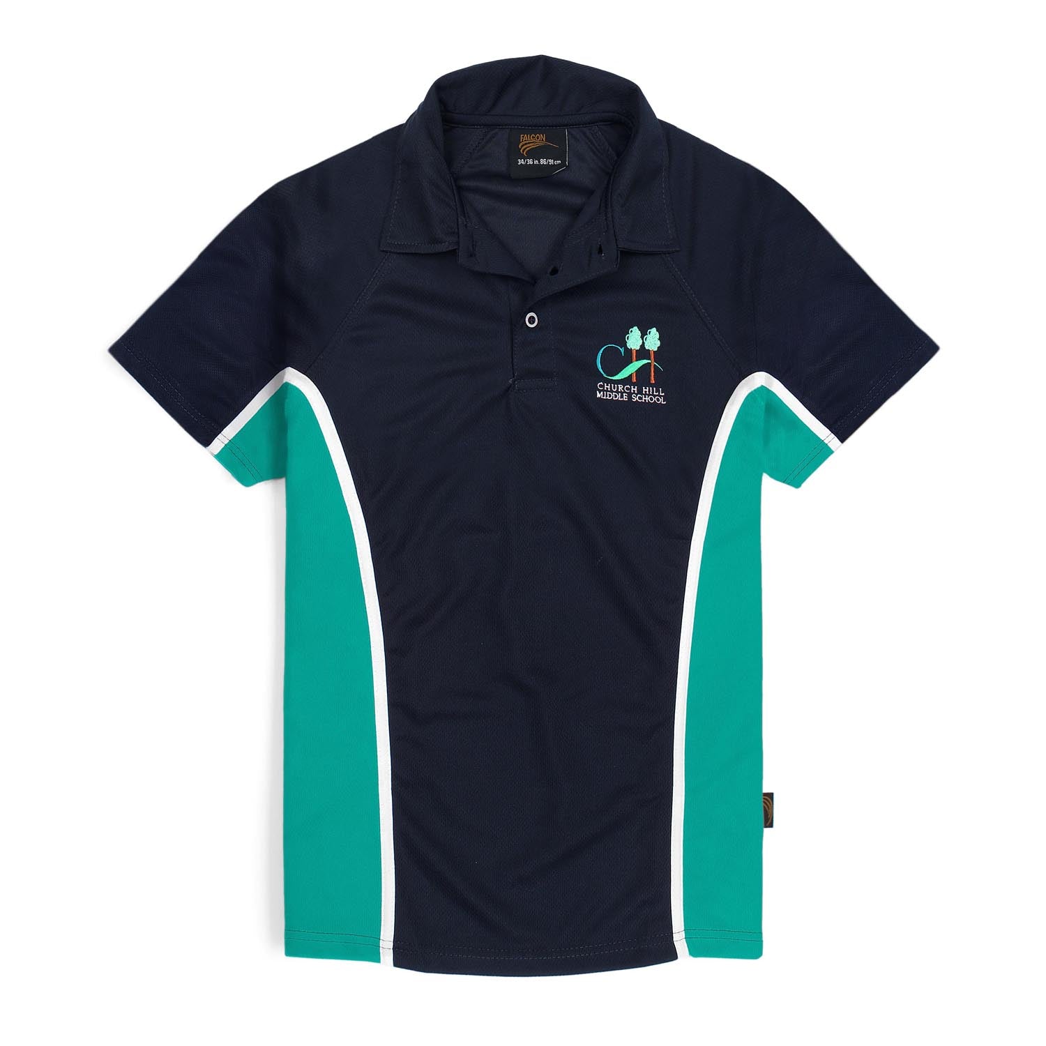 Falcon Classic Men's Polo with different Embroidered Logos & Panel-MPLO-2234-Navy