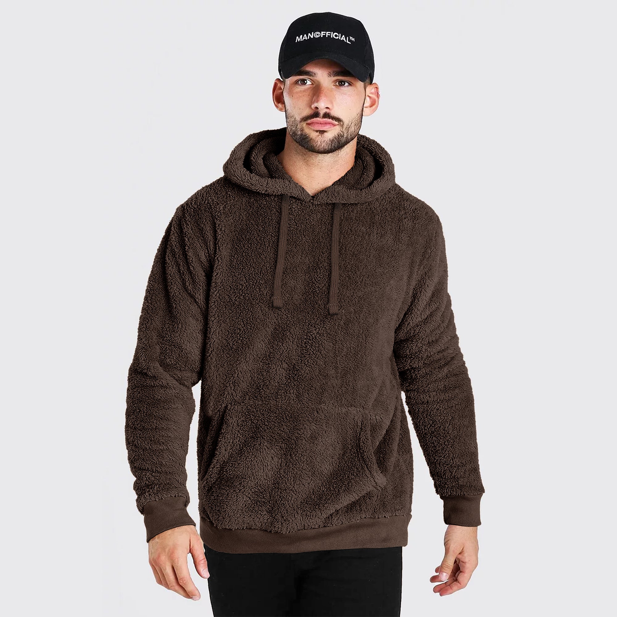 Raff Taff Pullover Sherpa Hood For Men 2351 Brown