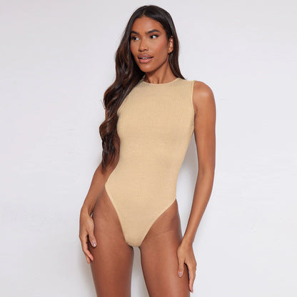 2294-Sleeveless Racer Neck Bodysuit Isawitfirst -Fx1038