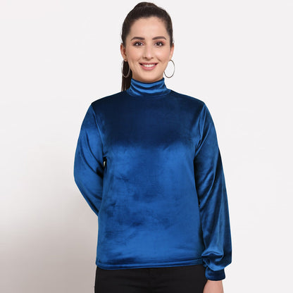 Velvet Turtle Neck For Women-2352