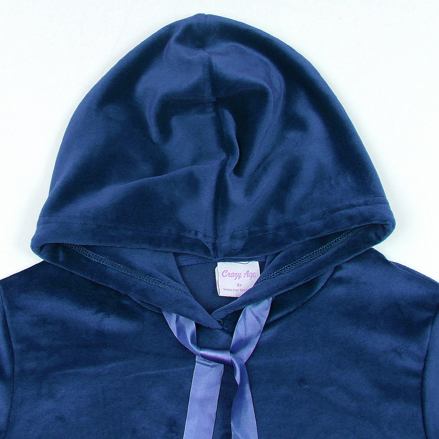 Velvet Pullover Hood Tracksuit For Women-2354-Royal Blue