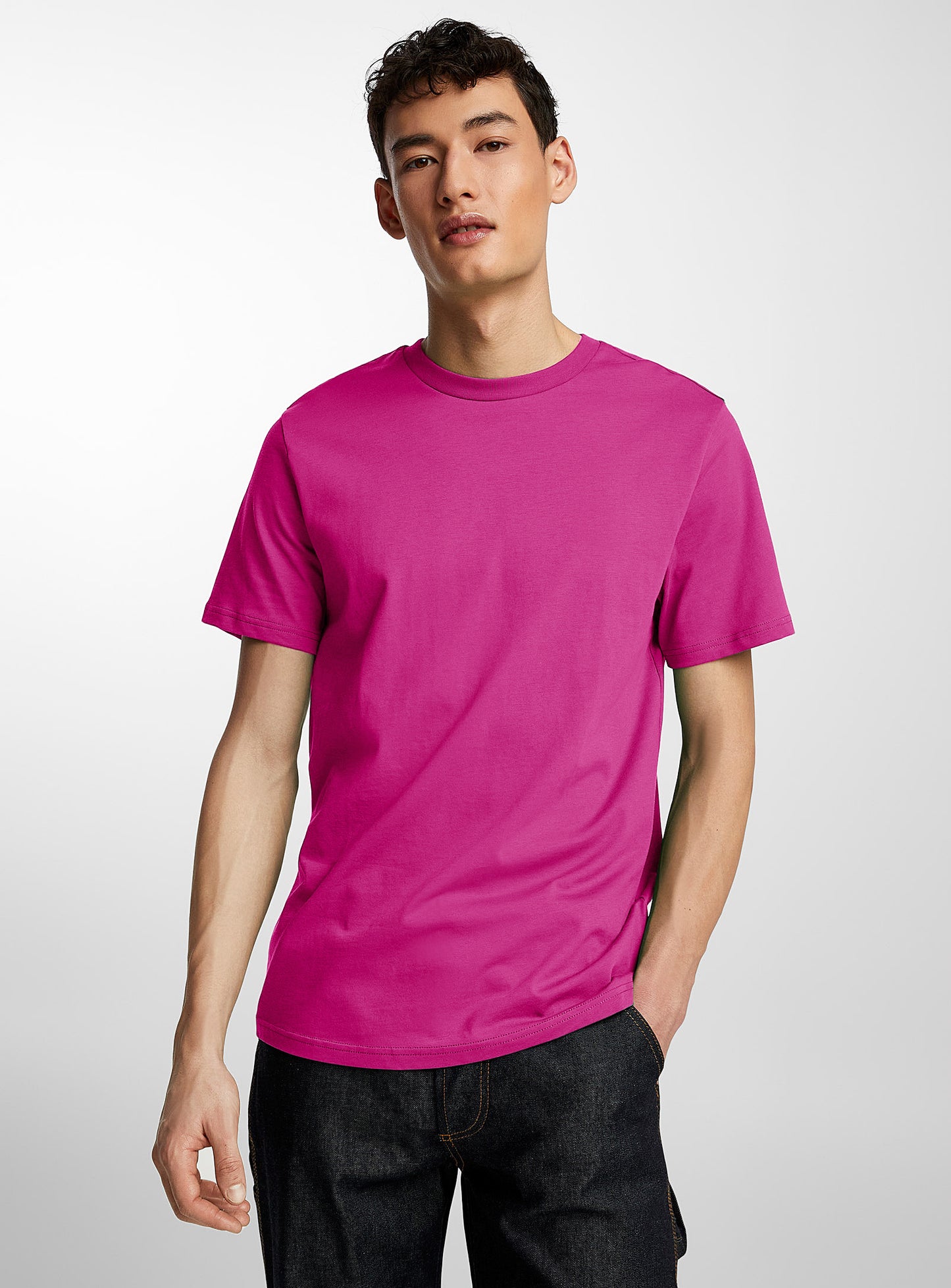 Fapak Crew Neck T-Shirt Men's-0052-Fuchsia