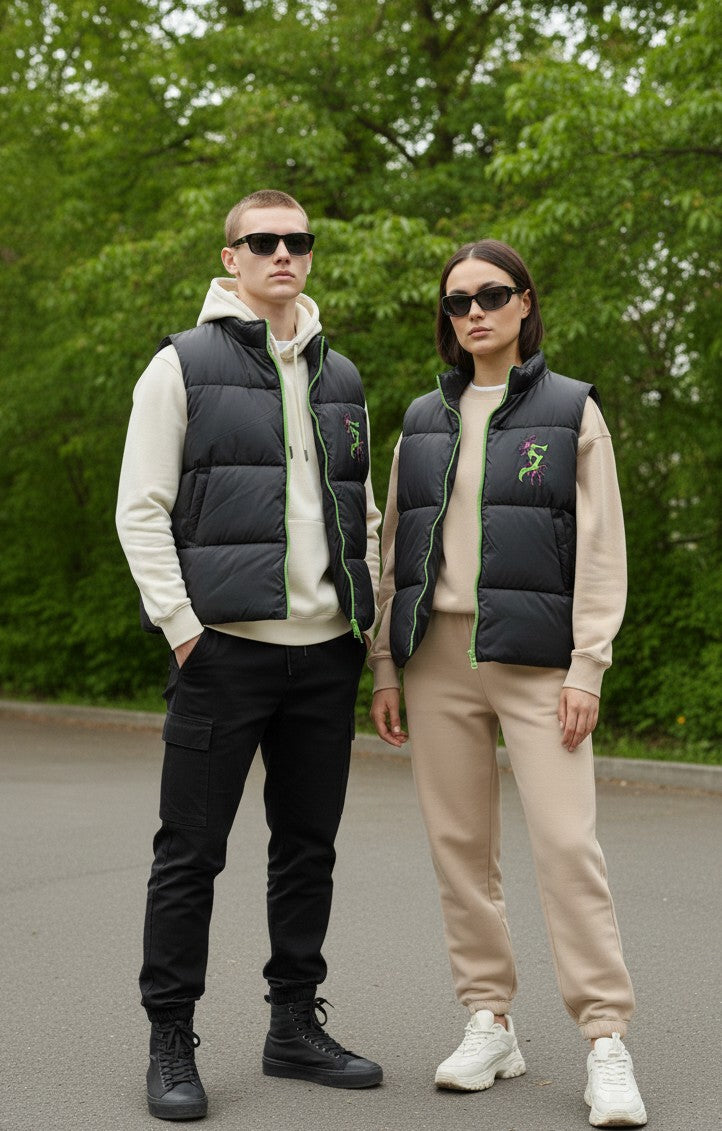 2767-Signature Sleeveless Puffer Jacket-Black