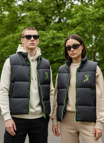 2767-Signature Sleeveless Puffer Jacket-Black