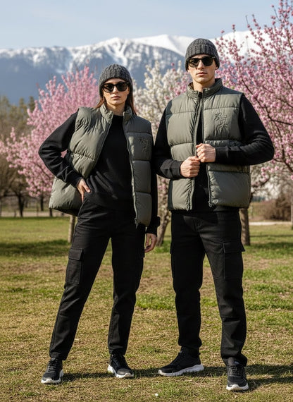 2764 Signature Sleeveless Puffer Jacket-Olive