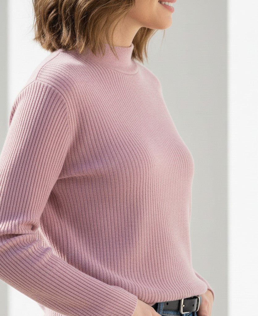 2765-Women’s Basic Turtleneck-Pink