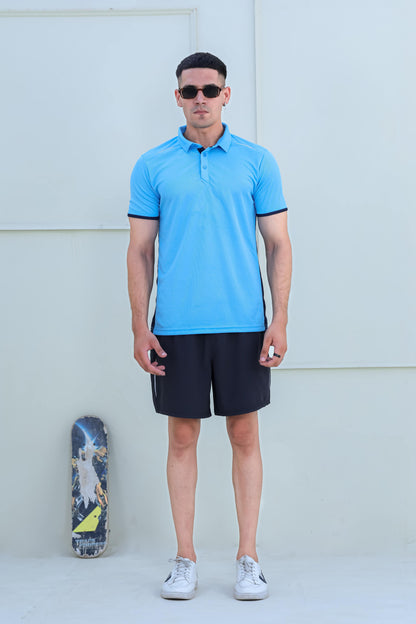 Banner Polos for Men-MPLO-0054-Sky Navy