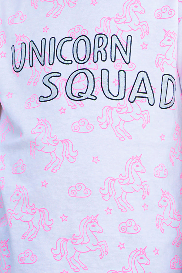 Zochee Unicorn Squad Girls T-shirt-KTST-2150-white