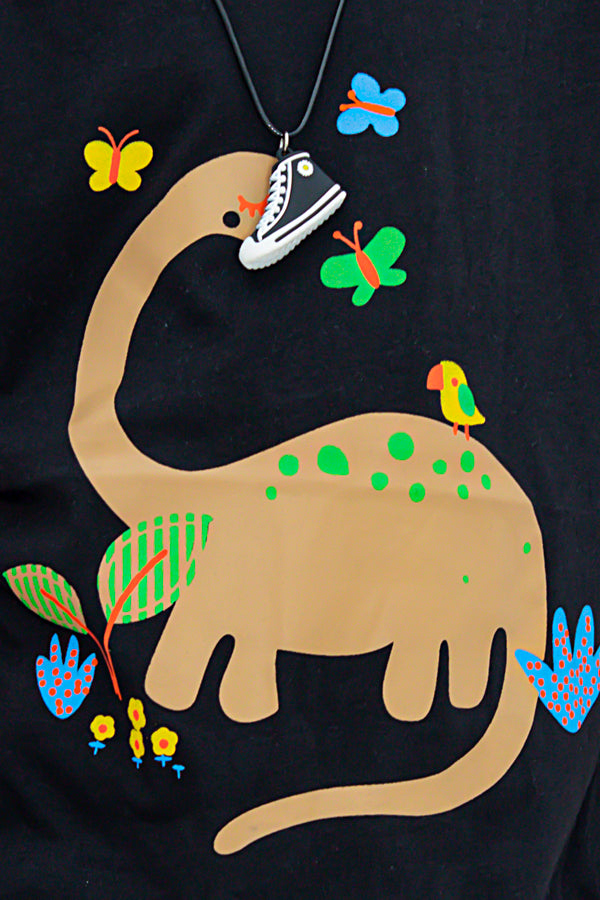 Carter Dinosaur Printed Girls T-shirt-KTST-2153-Black