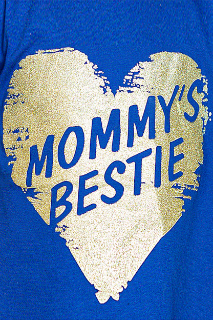 Zochee Mommy's Bestie Printed Girls T-shirt-KTST-2155-Royal Blue