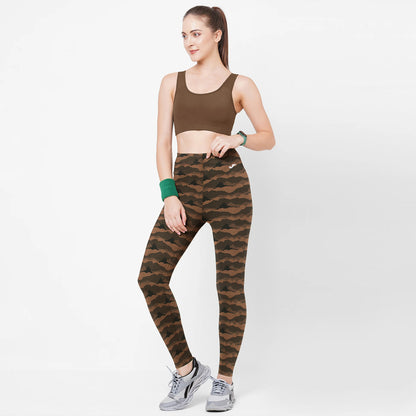 Joma Camouflage Leggings Tights For Women-2304-Brown