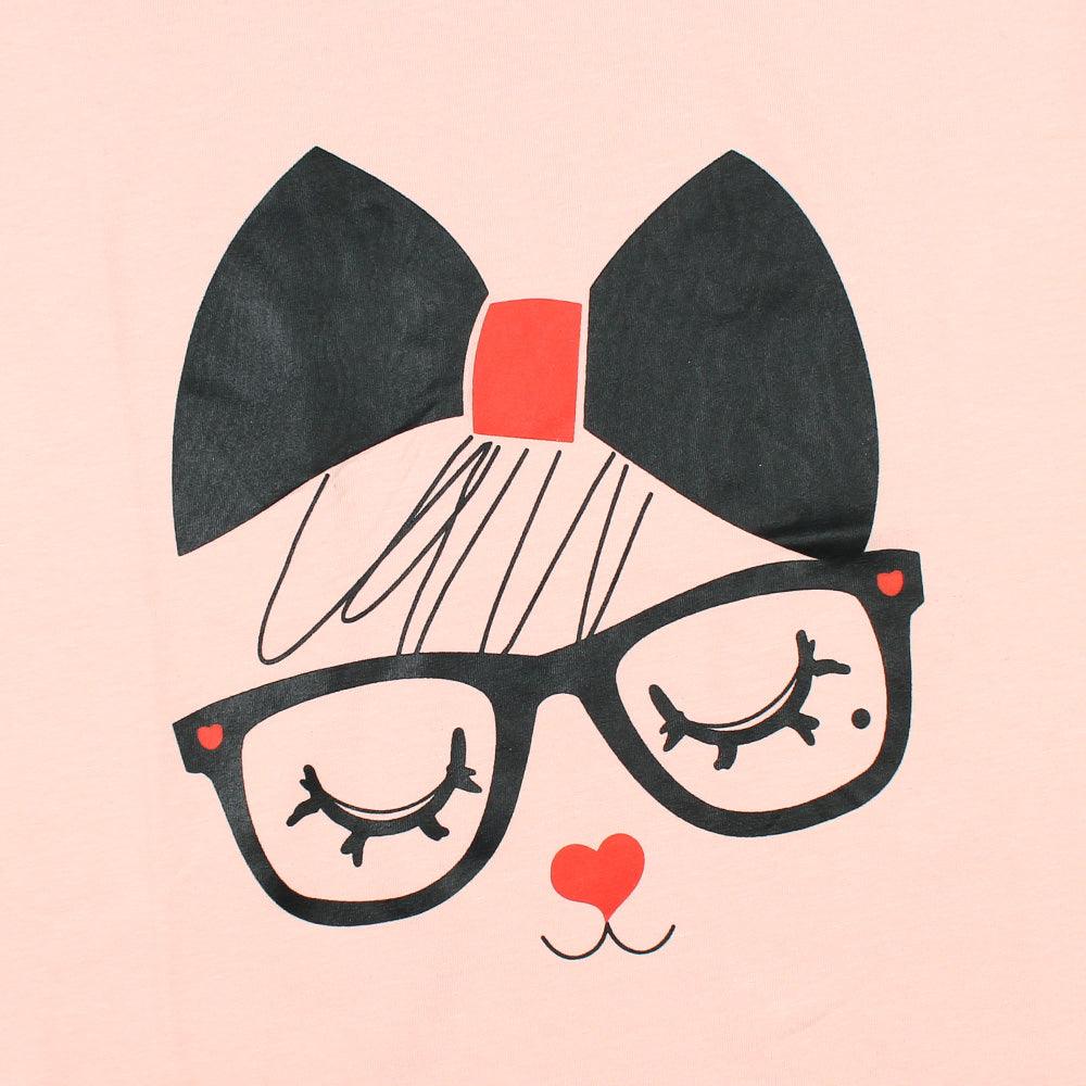 Cat Print T-Shirt For Women-0001
