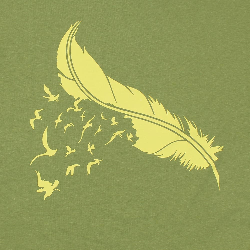 Leaf Printed T-shirt For Ladies-2242-Olive