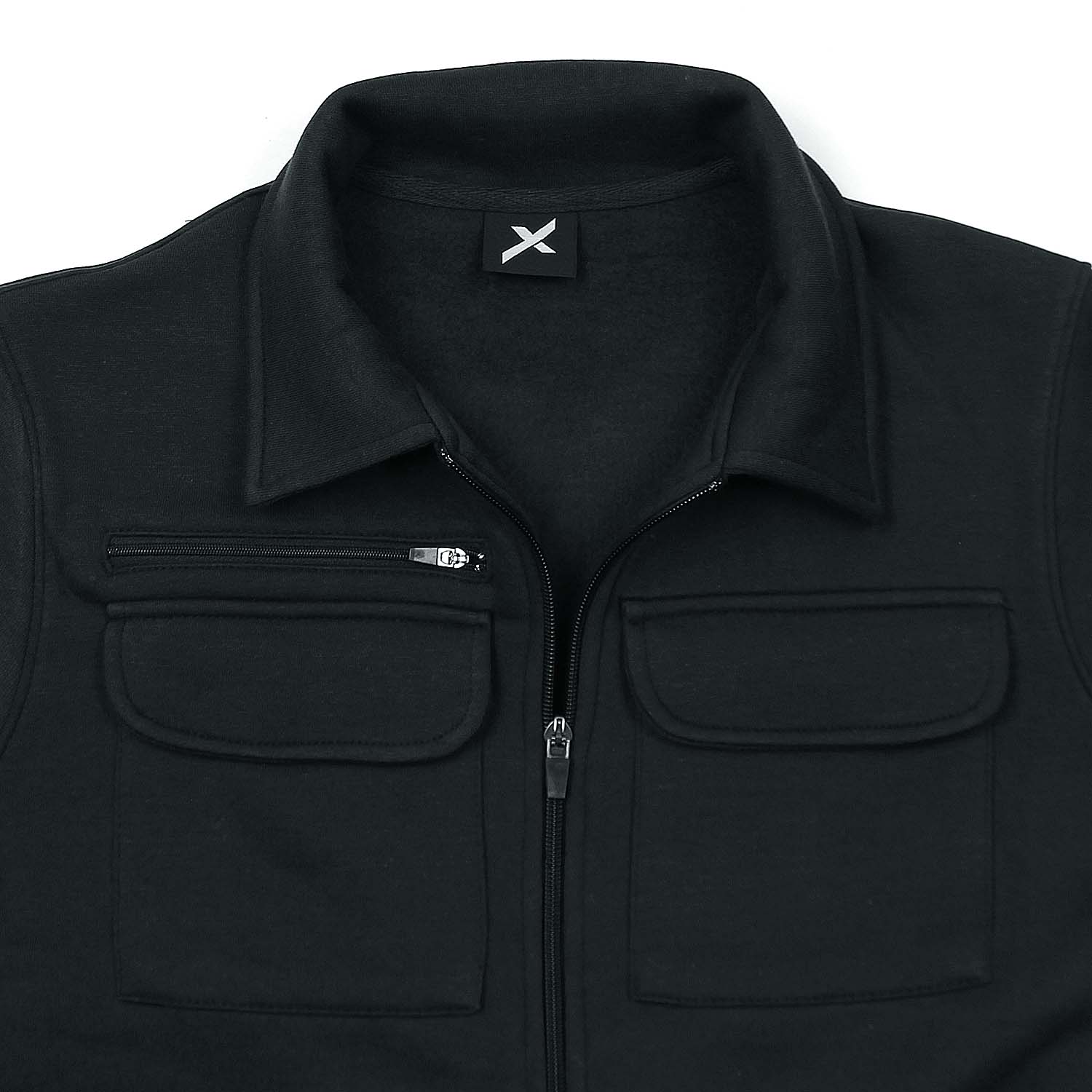 X-Fit Utility Pocket Men's  Zipper Coord set-2315-Black