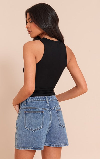 2641- Racer Neck Rib Vest