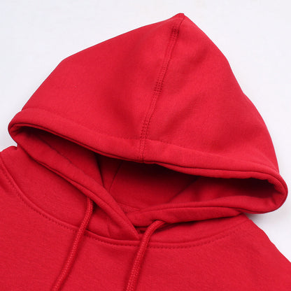 Osk Pullover Plain Hood Kids-2591-Red