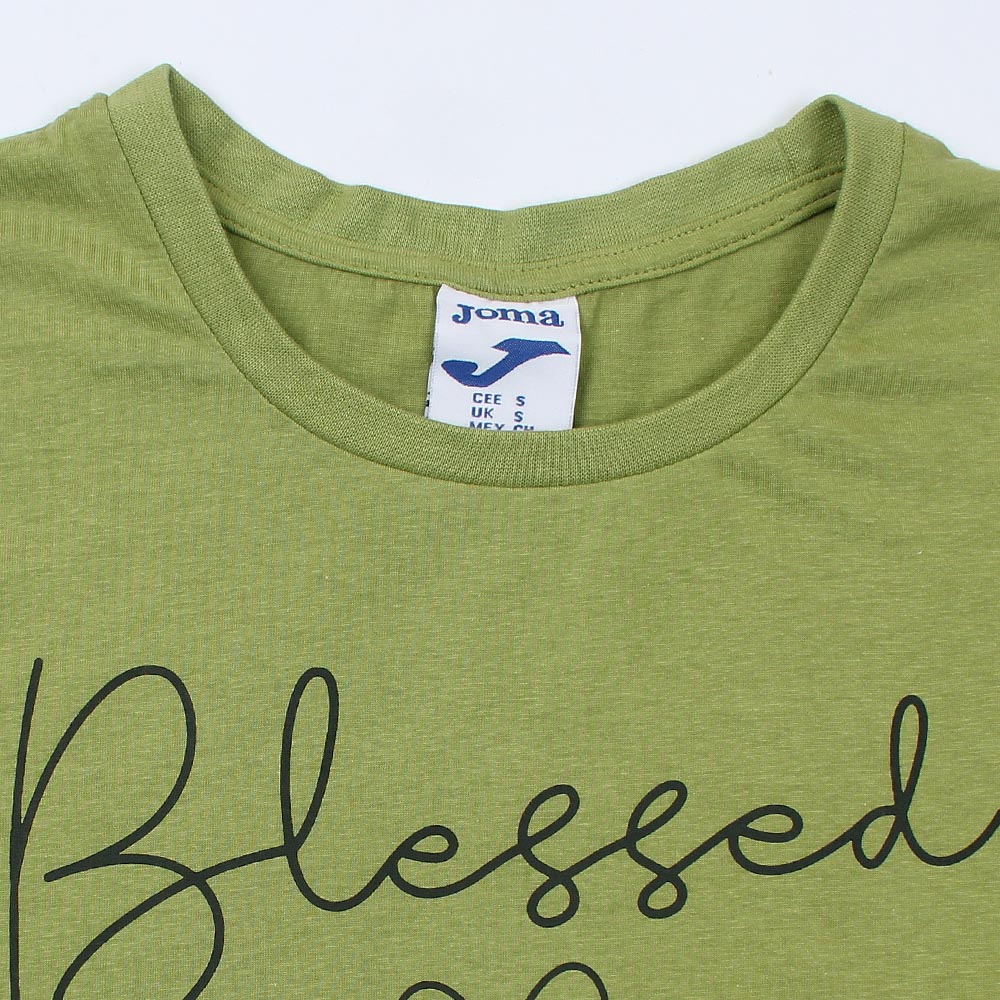 Blessed Printed T-shirt For Ladies-2244-Olive