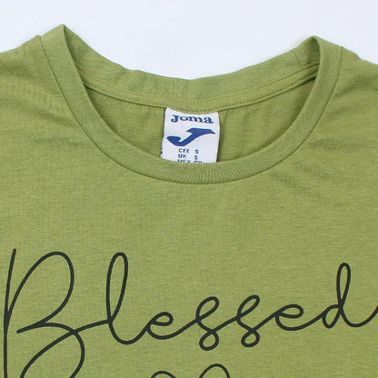 Blessed Printed T-shirt For Ladies-2244-Olive