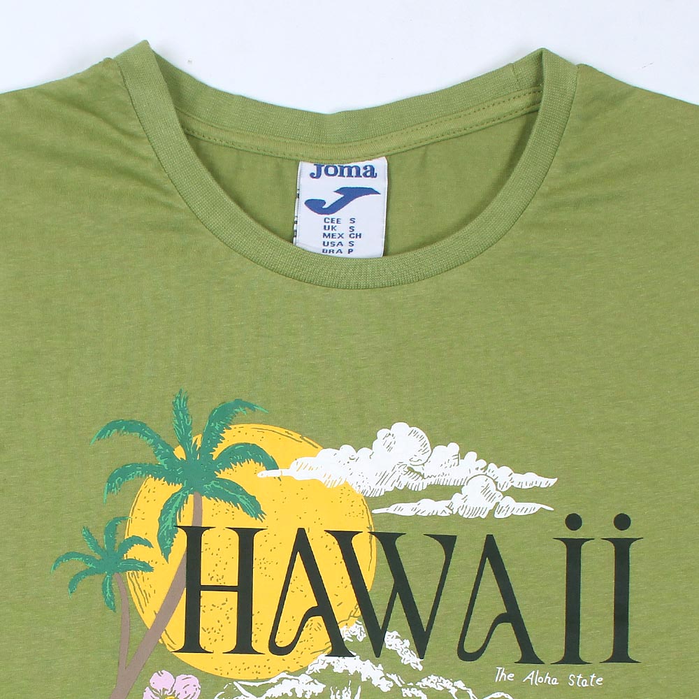 Hawaii Beach Printed T-shirt For Ladies-2243-Olive