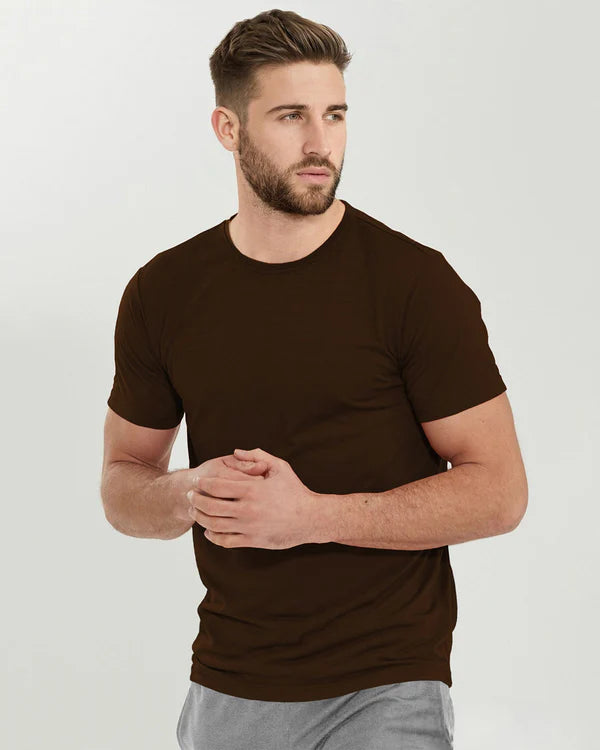 Fapak Crew Neck T-Shirt Men's-0052-Brown