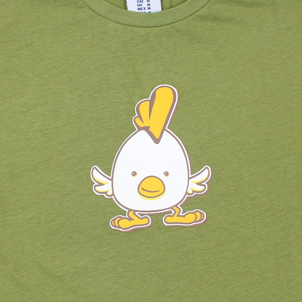 Angry Bird Printed T-shirt For Ladies-2245-Olive