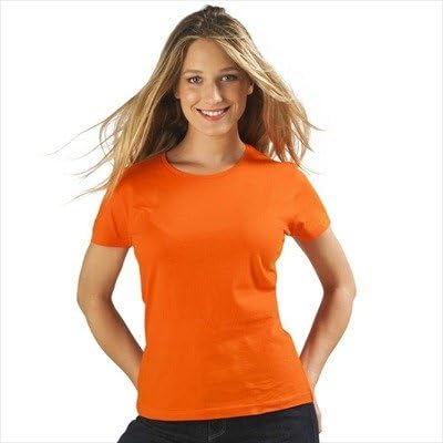 Fapak Solid Round Neck T-shirt For Women-2405-Orange