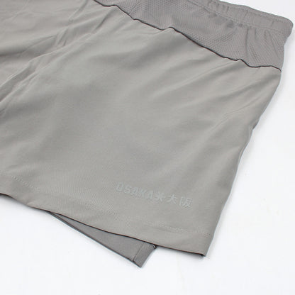 2618-Osaka Two In One Shorts For Men-Grey