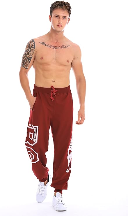 Raff & Taff Bull Dog Guard Jogging Trouser For Men-2317-Burgundy