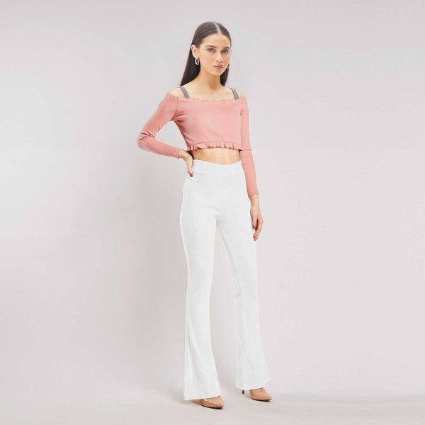 Ribbed Bell Bottom Trouser Isawitfirst-2297-Fx1041-White