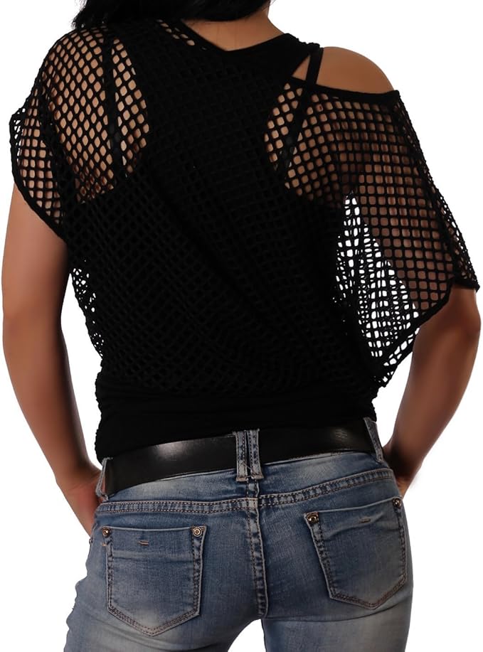 Mesh Summer's Top For Women-2451-Black