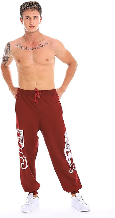 Raff & Taff Bull Dog Guard Jogging Trouser For Men-2317-Burgundy