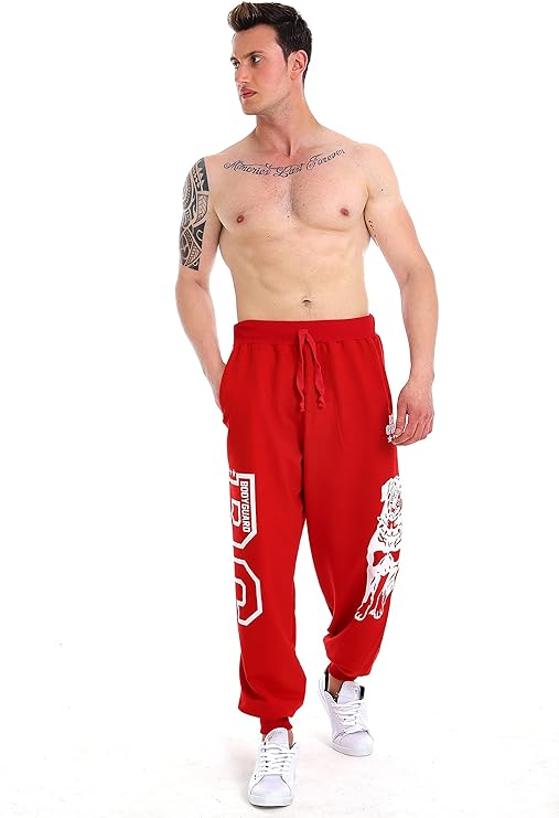 Raff & Taff Bull Dog Guard Jogging Trouser For Men-2317-Red
