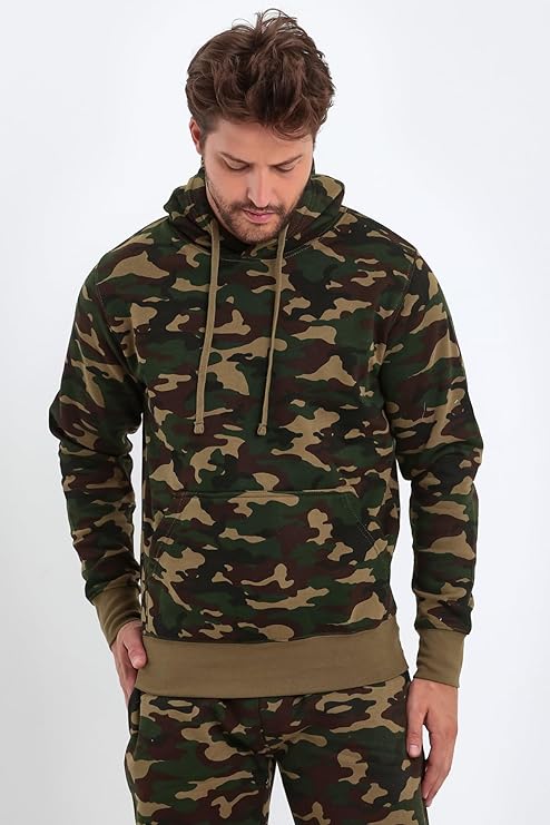 Raff & Taff Pullover Hood For Men-2312-Camoflauge olive