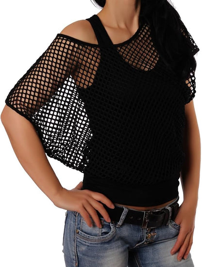 Mesh Summer's Top For Women-2451-Black