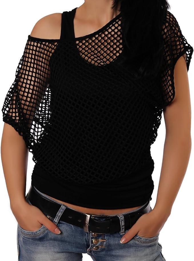 Mesh Summer's Top For Women-2451-Black