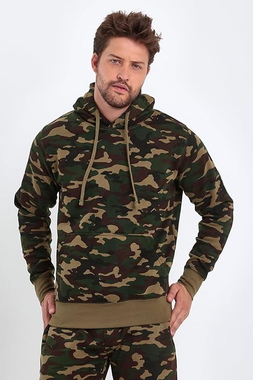 Raff & Taff Pullover Hood For Men-2312-Camoflauge olive