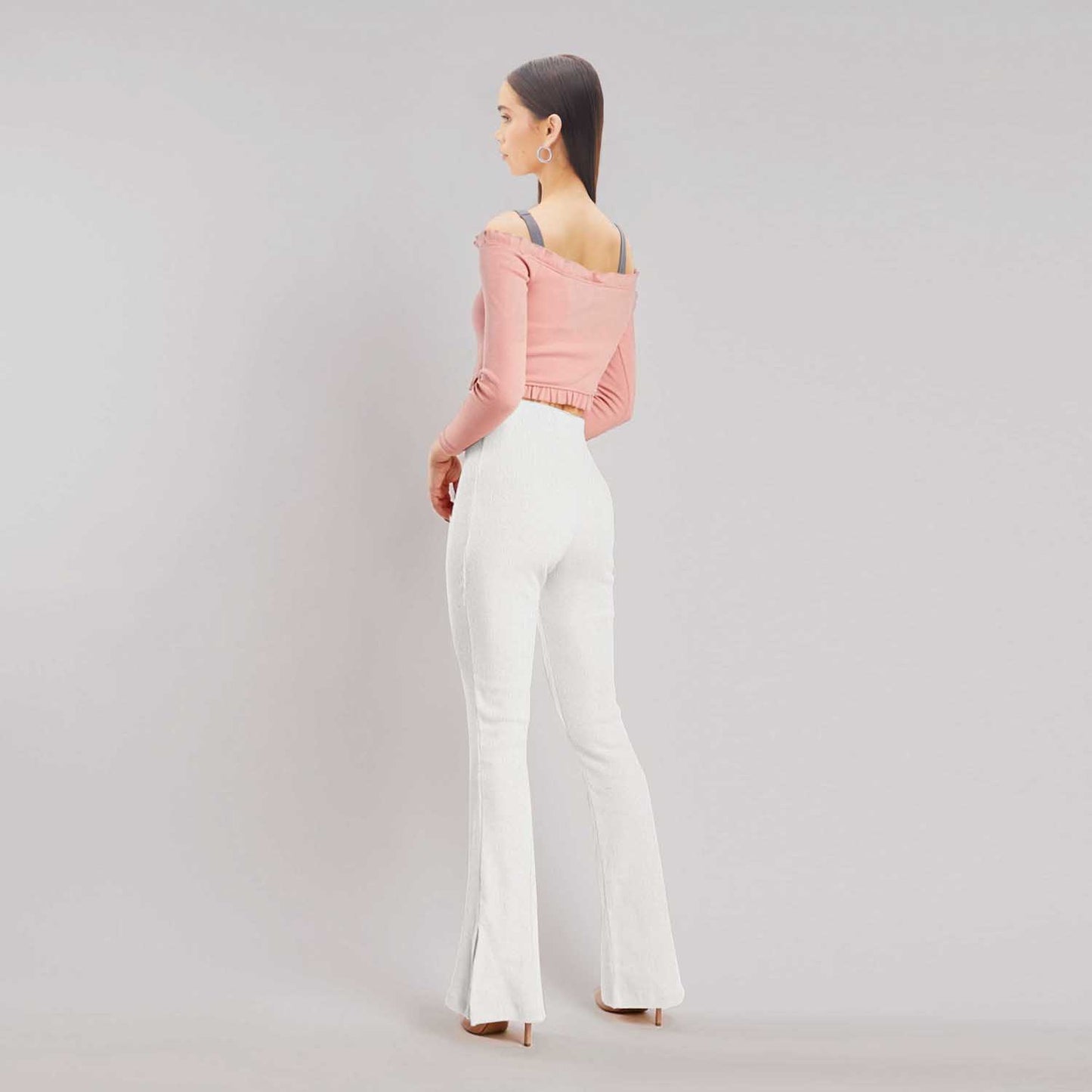 Ribbed Bell Bottom Trouser Isawitfirst-2297-Fx1041-White