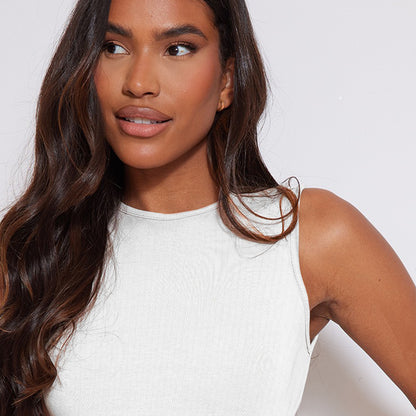 2294-Sleeveless Racer Neck Bodysuit Isawitfirst -Fx1038